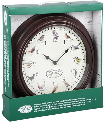 Fallen Fruits Ltd FB416 BIRD SONG CLOCK, Brown