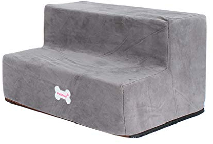 Yowablo Hundetreppe Katzentreppe Haustiertreppe mit 2 Stufen (Falte Größe:20 * 28 * 38cm,1- Grau)