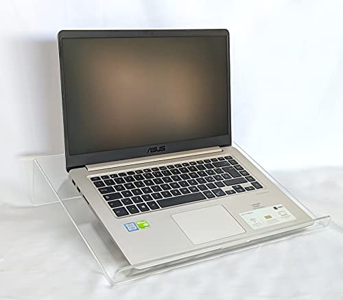 Cavinato acrylics - Supporto Rialzo per PC Portatile in Plexiglass | Trasparente, Compatibile con la Maggior Parte dei Notebook e Laptop, Made in Italy