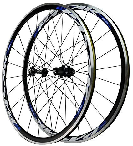 SJHFG 700C Vorderrad,Doppelwandige MTB-Felge 4 Peilin Lager C Bremse V Bremse Fahrradknotenpunkt Laufrad Hinterrad (Color : Blue)