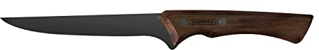 Tramontina - Cuchillo para Deshuesar Churrasco Black, en Acero Inoxidable Oscurecido, Mango de Madera de 6, con Remaches, Color Negro, Tamaño de 29 cm