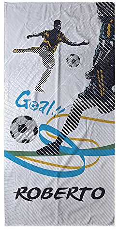 LolaPix Toalla Personalizada Playa. Toallas Playa Personalizadas. Toalla Infantil Personalizada niño. Toallas Personalizadas con Nombre. Varios Tamaños. FÚTBOL