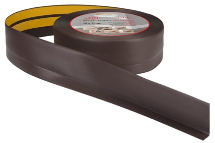 ProfiPVC Weichsockelleiste selbstklebend aus PVC 50x20mm 5m Dunkelbraun | Bodenleiste aus Kunststoff, flexible Sockelleiste Knickleiste für Zimmer, Küche, Badezimmer, weiche Fußleiste Abschlussleiste