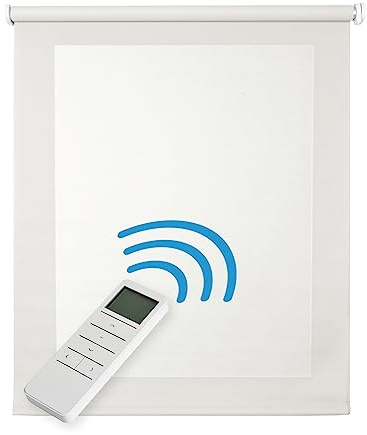 Tende a Rullo Screen Motorizzate Pro 5% Filtranti Premium Isolante Termica Motore Batteria e Telecomando Tubo 38 mm Alta Gamma per Finestre e Porte STORESDECO Bianco 120x250 cm