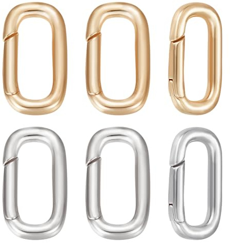 Beebeecraft 1 Box 10 Stück Federverschluss 18 Karat Vergoldet Ovale Karabinerverschlüsse Schlüsselanhänger Verbinder Für Die Schmucksuche Halsketten Und Armbandherstellung