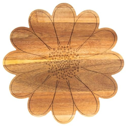 Daisy Wooden Kitchen Chopping Board Cutting Meat Cheese Serving Worktop Platter Home