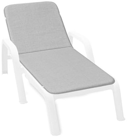 emmevi Cuscino Sdraio Giardino Morbido Materassino Lettino Prendisole Pieghevole Con Lacci Elastici Grigio