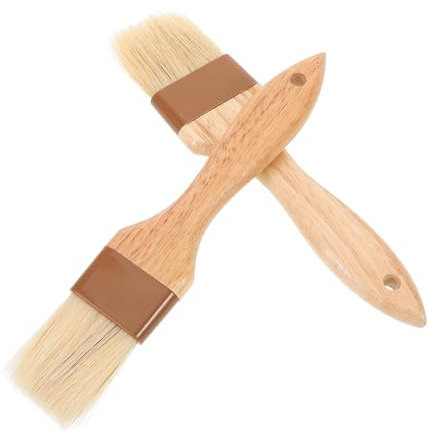 PRETYZOOM Backpinsel Aus Holz Und Naturborsten Ölpinsel Für Grillen Und Backen Küchenutensil Mit Aufhängeloch Vielseitiger Grillpinsel Und Gebäckpinsel