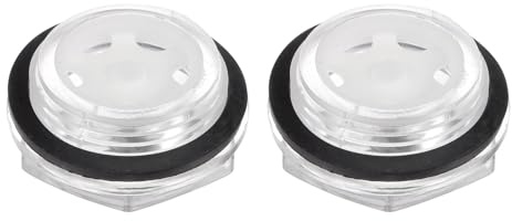 QUARKZMAN 2Pz Vetro Spia Olio Compressore Aria G1 Maschio Indicatore Livello Liquido Testa Esagonale Plastica Olio Vista O-Ring per Aria Compressore Raccordi, Trasparente