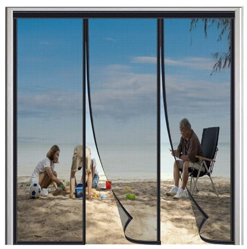 Caravan Fly Screen Door 260x265cm Washable Fly Screen Window Without Drilling for Anti Mosquito Black