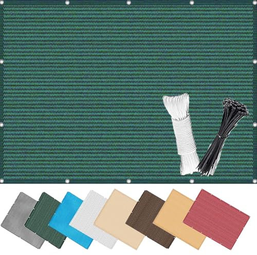 Balkon Sichtschutz 0.45 x 8.5 m, 96% Privatsphäre, Windschutz Staubschutz Wetterfest, Beständig, Anti-Uv, Balkonfächer Balkon Sichtschutz, mit Kabelbinder, für Balkon, Grün