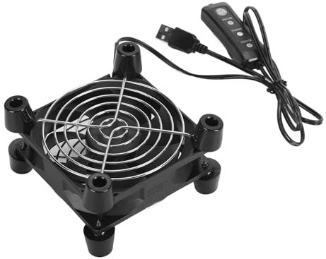 90mm PC Case Fan, Silent USB Cooling Fan 5V 0.25A, Adjustable Speed, Dual Ball Bearings, Replacement for Computer