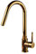 Shower Head Kitchen Gold Pull-Down-Küchenspüle, 360° drehbar, Messing-Küche, Einhebelmischer, Einloch-Mischbatterie für heißes und kaltes Wasser Shower Head