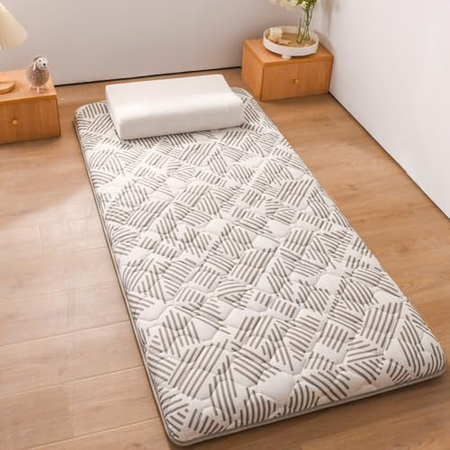 Boden-Schlafmatratze, japanische Futon-Matratze, Einzelbett, Doppelbett, Queen-Size-Bett, Camping-Matratze, Boden-Gästematratze, Tatami-Matte (braun, 150 x 200 cm)