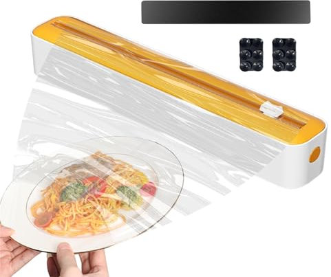 Dispensateur de films avec coupe-cutter, coupe-film cutter - Dispensateur d'embouteillage en papier d'aluminium avec coupeur - Stockage multifonctionnel du sac à sac, Organisateur enveloppe pour le pa