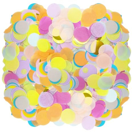 OAOSDH 1 Pacchetto di Coriandoli, Divertimento Carta Grattugiata Rotonda, Decorazione del Tavolo di Compleanno, Oggetti di Sprinkler Creativi, Frammenti di Carnevale per Feste.