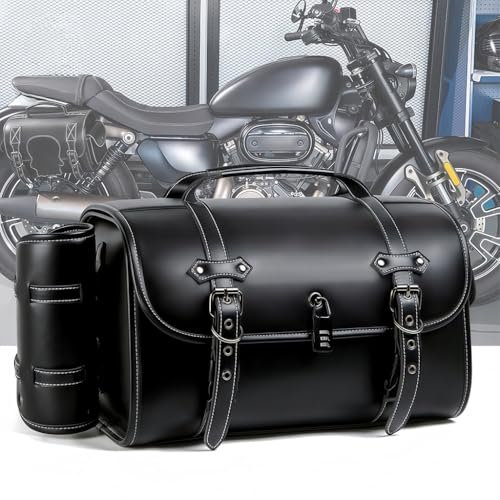 WFYBMB Motorrad Tasche für Scrambler 1200XC 1200XE Tiger 1200 GT/GT PRO/GT Explorer, Motorrad Seitentasche Wasserdicht, Leder Satteltaschen Für Motorrad - Mit Schnellverschluss, Reisezubehörtasche