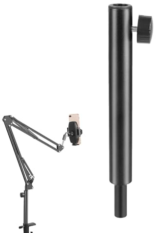 Verlängerungsrohr Für Mikrofonstativ Adapter-Halterung und Montagezubehör | Stativverlängerungen Aus Aluminiumlegierung Für Musikstudio-Aufnahmen, Streaming, Gaming, Live-Darbietungen Und Intervie