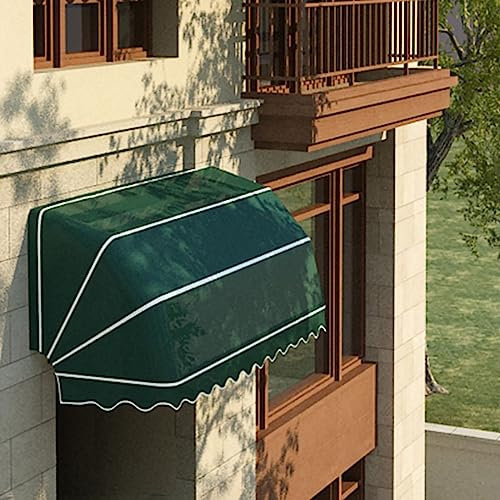 Tenda da sole curva francese retrattile, protezione UV e pioggia, per porte e finestre, parasole pieghevole per esterni, per bar, ristoranti, negozi di strada, 180 x 60 x 60 cm, verde