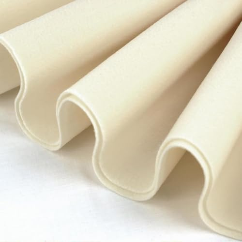 Filzstoff Großes Stück 105 X 100 Cm Filzstoff Meterware Weicher Filz Stoff Uni Für DIY Filzunterlage Taschenfilz Patchwork Nähen Stickfilz (Beige,Dicke 1mm)