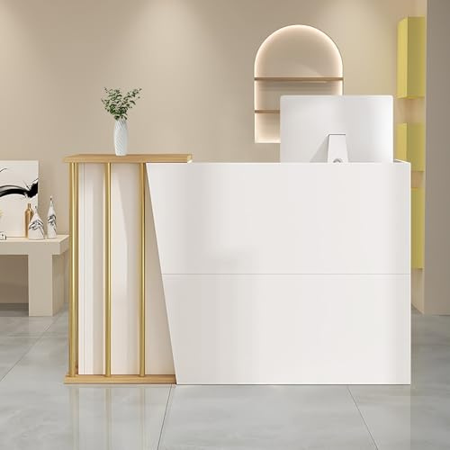 GAOXIAO Kassentheke Schmal Einzelhandel, Empfangstheke Rezeption, Empfangstresen für Praxis, Reception Desk Salon, Rezeptionstheke für Schönheitssalons Salon Lobby Geschäft C 140 cm