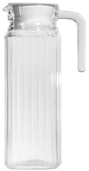 Wasserkaraffe aus Glas mit Deckel, elegantes Design, ideal für Kühlschrank, verschiedene Größen (1 Liter)