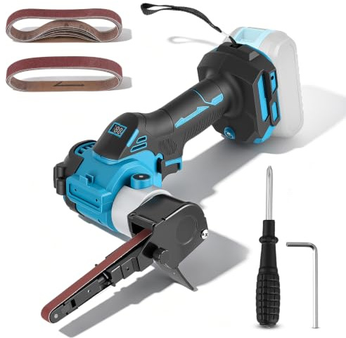 Lijadora de banda inalámbrica compatible con 18 V, lima de cinta sin escobillas con bandas de lijado, 6 velocidades, (sin batería)