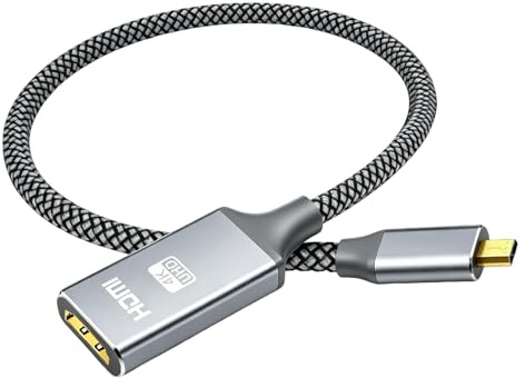 Adaptador Micro HDMI a HDMI, Micro HDMI Macho a HDMI Hembra 4K@60Hz 3D 1080P con Soporte HDR ARC para Raspberry Pi 5/4 Hero Cámaras Fujifilm Tablets Laptops Android iPhone iPad ODROID PC Monitor