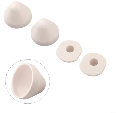 2 paia di tappi a vite per il fissaggio del pavimento del WC, materiale plastico, per sostituire coperture danneggiate su WC residenziali standard