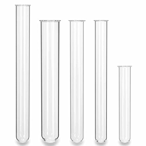 Tuuters 100x Reagenzgläser mit Bördelrand aus Glas für Blumen zum Aufhängen Vaseneinsatz (160 x Ø24mm)