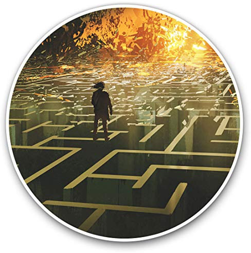 Awesome Vinyl Stickers (Set of 2) 15cm - Gaming Maze Futuristic Art Concept Fun Decals for Laptops,Tablets,Luggage,Scrap Booking,Fridges #21572