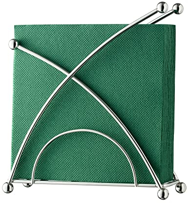 Serviettenhalter Edelstahl – Modernes Chrom-Design, Schwerer Boden, passt für Papier & Stoff-Servietten