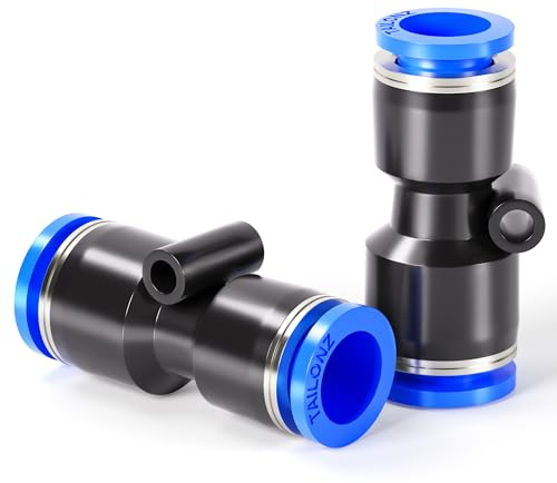 TAILONZ 10Pzs Raccord Reductor Recto 10x8mm Push-Connect Neumático | Racor push-in, reductor recto, conexión rápida, para sistemas neumáticos.