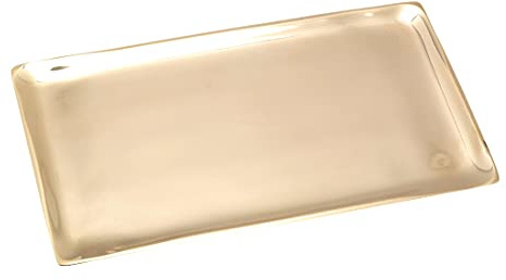 NKlaus Assiette à Bougie rectangulaire 17x9cm Brillant Laiton doré Plateau Moderne Soucoupe Déco 10533