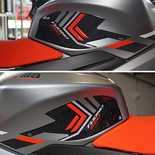 LABELBIKE 3D Motorrad Tankaufkleber kompatibel mit Aprilia | Tuono 660 2021-2025 Seitenschutz aus Kunstharz, kratzfest, dekorativ, rot