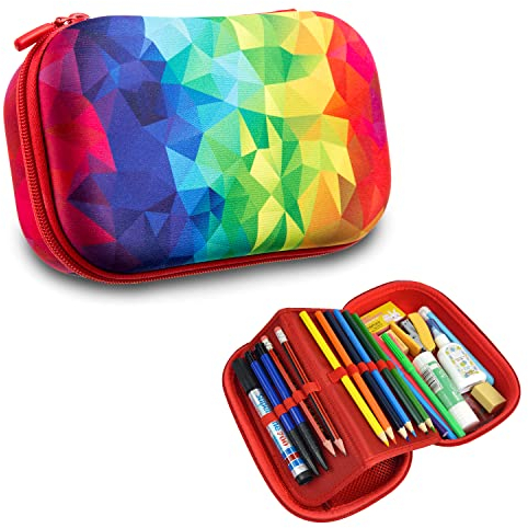 ZIPIT Colorz Federmäppchen für Mädchen | Großes Mäppchen für Schule und Büro | Etui mit Organizer | Federmappe Kaleidoskop