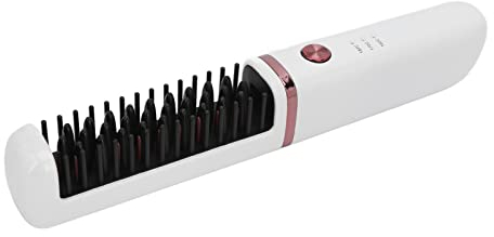 Cepillo Alisador de Pelo Caliente, Cepillo Alisador de Pelo Recargable por USB, Mini Alisador de Pelo Portátil, Peine Alisador de Barba de Calentamiento Rápido para el Hogar, Viajes Y Salón