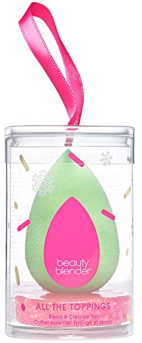 Beautyblender All the Toppings Blend & Cleanse Duo – Makeup Sponge for Blending Foundations, Powders & Creams, Cleanser Removes Makeup & Grime on Sponge, Vegan & Cruelty-Free