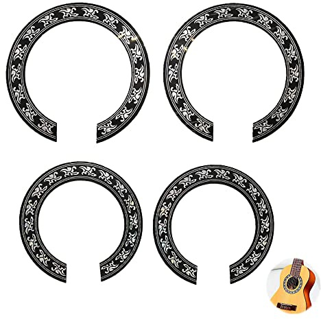 JIEYAN 4pcs Gitarre Schallloch Aufkleber Rosette Purfling Holz Inlay Teile Zubehör Für akustische Gitarrenteile