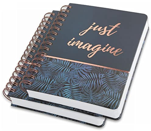 Sigel Spiralblock Jolie A5 dotted Bullet Journal Blau Schwarz 2er Pack | JN603/2, 240 Seiten, 120 g Papier, vegan, nachhaltiges Papier