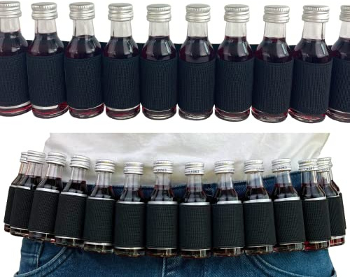 Ravary® | Schnaps Klopfer Gürtel Halter L | Shot Patronengürtel | 20 Slots | Für Berliner Luft | Schnapsgürtel, Junggesellenabschied, Partygeschenk, Karneval