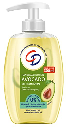 CD lozione per lavaggio Avocado in dispenser da 300 ml, lozione nutriente per una pulizia idratante, vegana e senza sapone, 300 ml