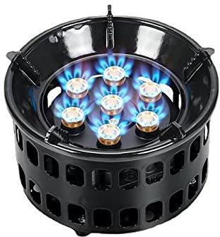SLDAGe Mini Estufa de Gas Camping, 16800W Mini Estufa de Camping Acero Inoxidable, Hornillos de Gas Ultraligera y Duradera, Hornillo de Gas Portatil Mini, para Senderismo Picnic