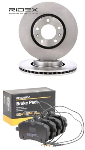 RIDEX 3405B2615 Juego para eje Kit de discos de freno y pastillas Delantero sin tornillos Compatible con PEUGEOT 407 SW 6E, 6D