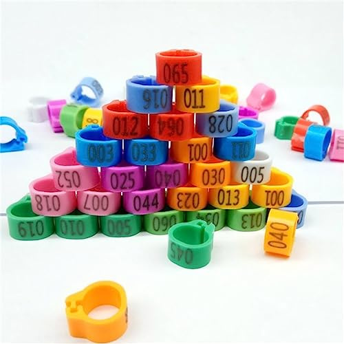 100 Stück Vogelringe Taubenringe Wachtelringe Hühnerringe Kunststoff Identifizierung Ring Geflügel Band Klemmringe zum Markierung für Vogel Papagei Taube Wachtel Küken 8 mm (weiß)