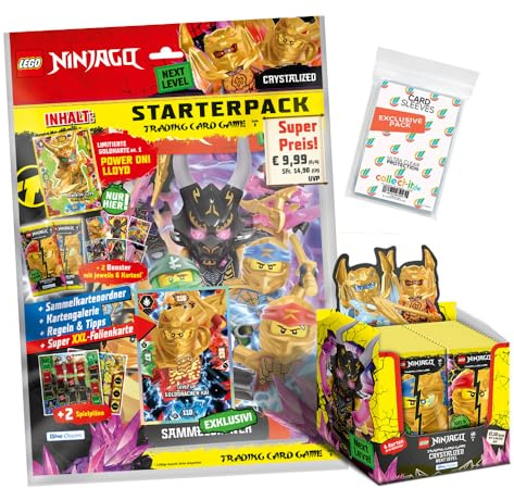 Bundle mit LEGO Ninjago Serie 8 Next Level Trading Cards - 1 Starter + 1 Display (50 Booster) + Exklusive Collect-it Hüllen