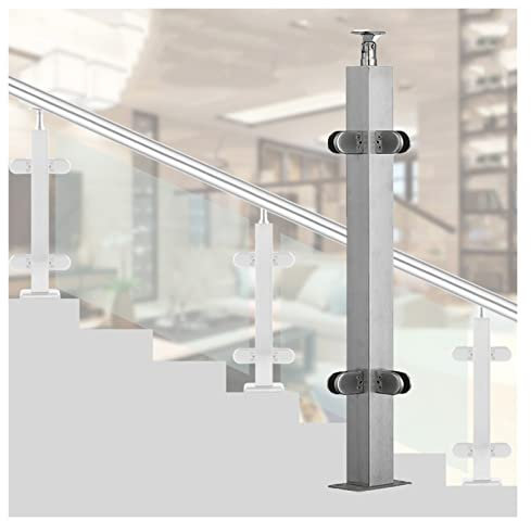 ExkaTe Poteau de Balustrade en Verre pour Panneau en Verre/Bois/Acrylique, Poteau de Balustrade en Verre en Acier Inoxydable pour Balcon/escalier de Couloir/Mezzanine intérieure et extérieure (coul