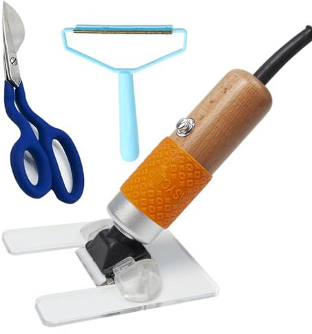Roboraty Kit Macchina Tagliatappeti da 200 W - Set Completo per Una Toelettatura Precisa del Tappeto: Guida per Tosare, Forbici A Becco D'Anatra Blu, Rimuovi Pelucchi, Tagliacapelli per Ciuffi,Orange