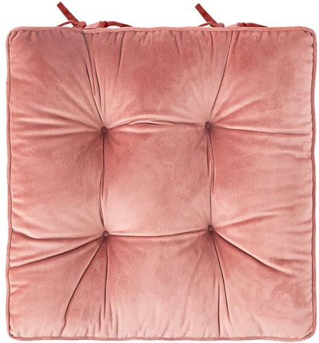 Konsilsa Stuhlkissen für Esszimmerstühle mit Bändern und abnehmbarem Bezug, Esszimmer- und Küchenstuhlkissen, Esszimmerstuhlkissen für den Innenbereich (Color : C, Größe : 43x43x8cm)