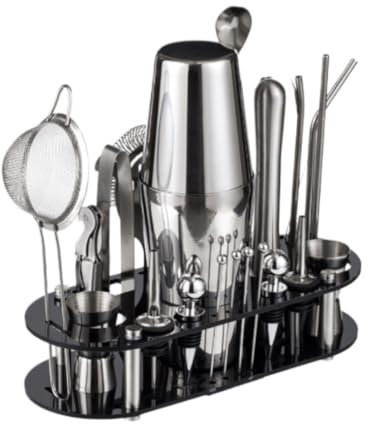 Shaker à Cocktail Kit Ensemble de Barman en Acier Inoxydable, 23 pièces, Accessoires de Barman Parfaits pour la Maison et Le Kit de Barman Professionnel Shaker Cocktail Kit (Color : A, Size : 750ml
